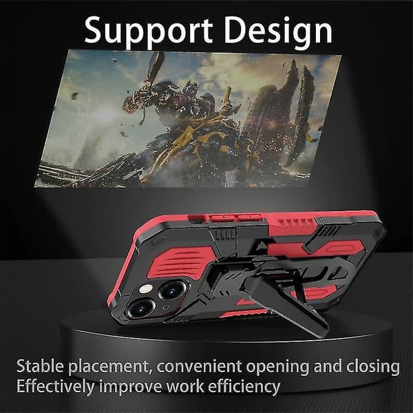For iPhone 13 Mini Machine Armor Warrior Shockproof PC + TPU Protective Case (Black)