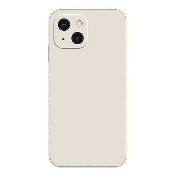 Til iPhone 13 ensfarvet terning lige kant flydende silikoneetui (hvid)