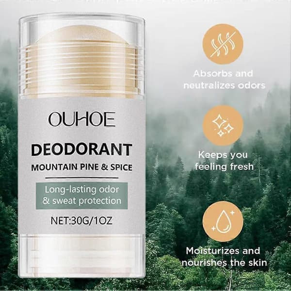 Mænds Deodorant Stick 30g - Bjergfyr Krydderi Tocopherol Aloe Barbadensis