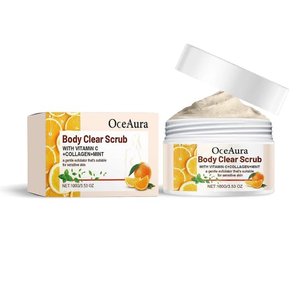 2025 Seneste Model Orange Body Scrub, Frisk Orange Vc Eksfolierende Rens
