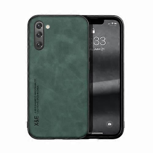 För Samsung Galaxy Note10 Skin Feel Magnetic Leather Back Phone Case