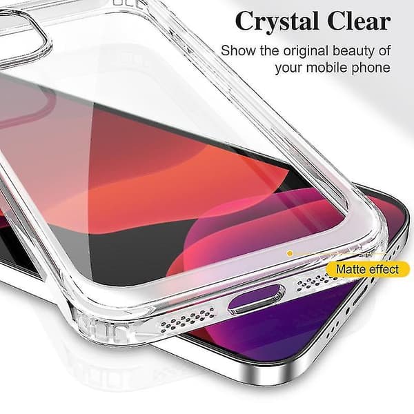 För Iphone 13 Mini Kristallklar Stötsäker Pc + Tpu Skyddsfodral (transparent)
