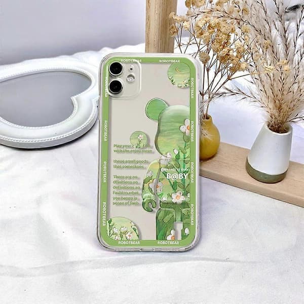 Voldelig Bjørn 3D Blødt TPU Telefoncover til iPhone 13 Pro Max (Grøn)