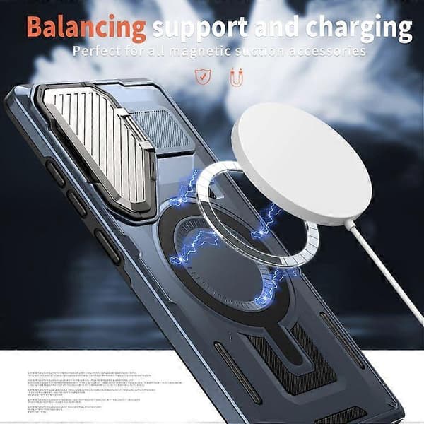For Samsung Galaxy S24 5G Shield Frame Holder MagSafe Phone Case