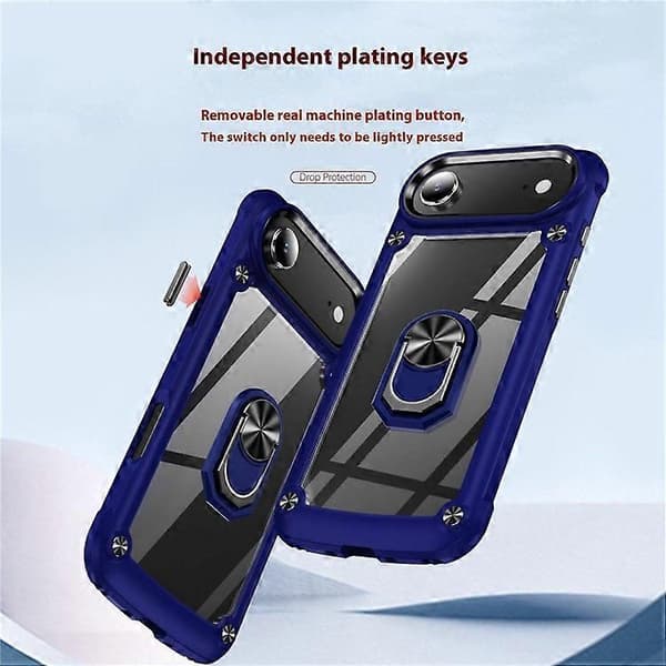 Kompatibel med iPhone 17 Air Case Legering Linseramme PC + TPU Stativ Telefon Bakdeksel