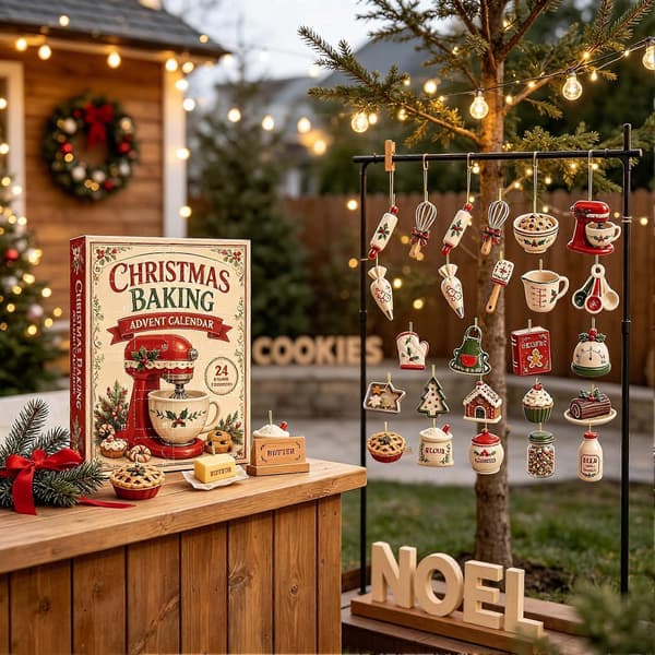 2026 Julebakst-adventskalender – 24 dagers akryl – gave til barn til juletreet
