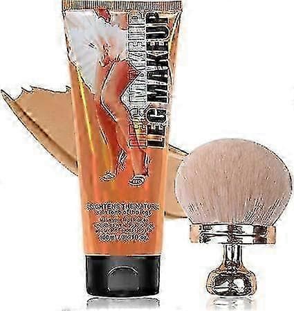 Benmakeupkräm och borstset, kroppstäckande perfektionerare, hudtonsperfektionerare för ben, tatueringsdöljande makeup (K2)