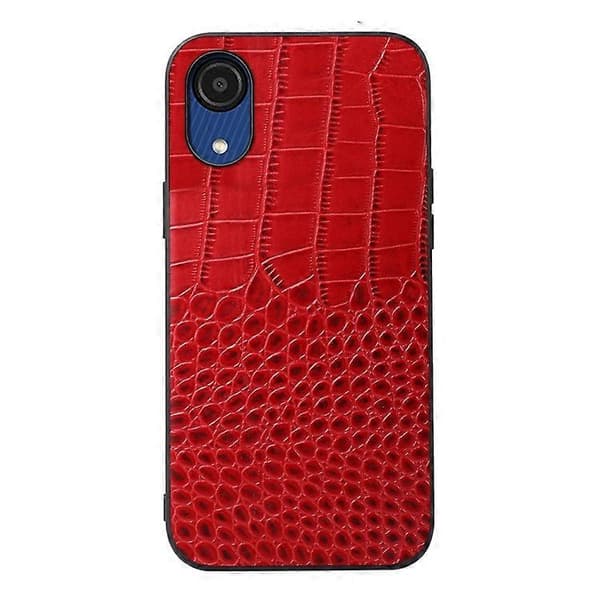 För Samsung Galaxy A03 Core Crocodile Top Layer Cowhide Läder Phone Case