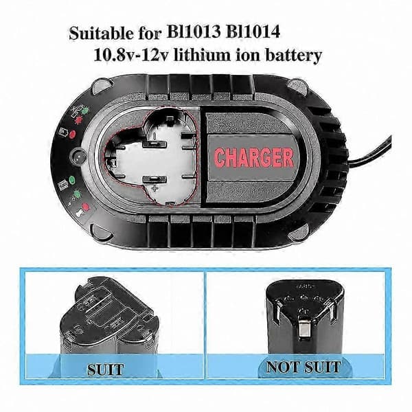 10,8V-12V Litium-ion batterilader for 1013 1014 DC10WA Drill Scr Strømverktøyladere