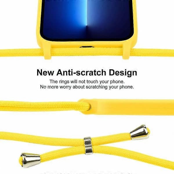 Til iPhone 13 Pro Crossbody Lanyard Flydende Silikone Etui (rosarød)