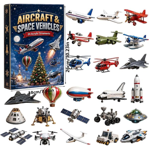 2026 Jule-fly adventskalender, 24 dages 2D akryl fly mini-pynt festgave