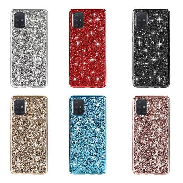 Til Samsung Galaxy A73 Glitterpulver Støtsikkert TPU-telefondeksel