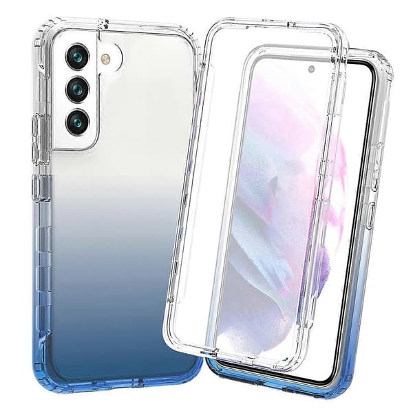Til Samsung Galaxy S22 5G Fuld Krop Stødsikkert Klart Gradient Telefoncover (Sort)