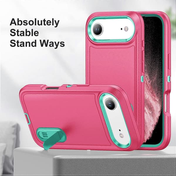 Til iPhone 17 Air-deksel Stativ Telefonbeskyttelse PC Silikon EVA 3-i-1 Design