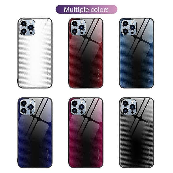 För iPhone 13 Pro Max Textur Gradient Glas TPU Telefonfodral