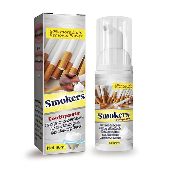 60ML Røykertannkrem Fjerner Tannflekker Profesjonell Munnpleie