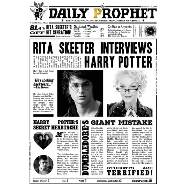 A3 Print - Harry Potter - Daily Prophet - Rita Skeeter Interview Multicolor