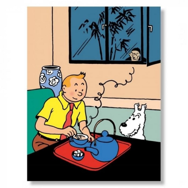 Poster - Tintin dricker te multifärg