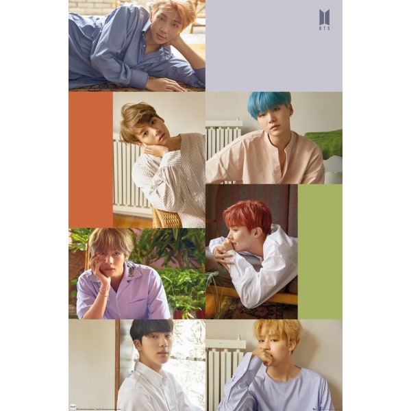 K-POP - BTS Group Collage multifärg