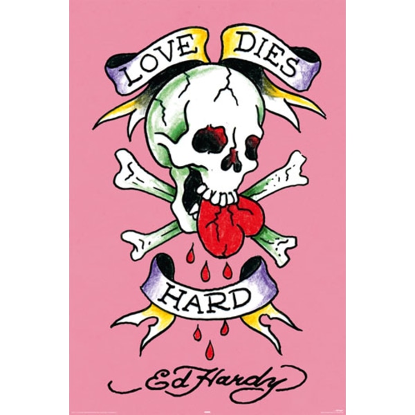 Ed Hardy Plakat Love dies hard Multicolor