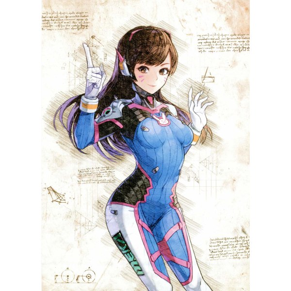 A3 Print - Overwatch artwork - D.va Multicolor