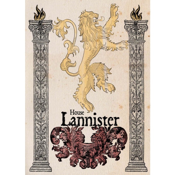 A3 Print - Game Of Thrones - House Lannister Multicolor