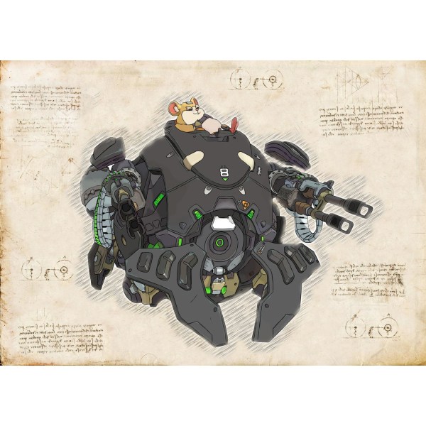 A3 Print - Overwatch artwork - Wrecking Ball Multicolor