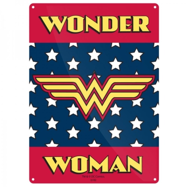 Wonder Woman Lille Stålskilt 210mm X 150mm Multicolor