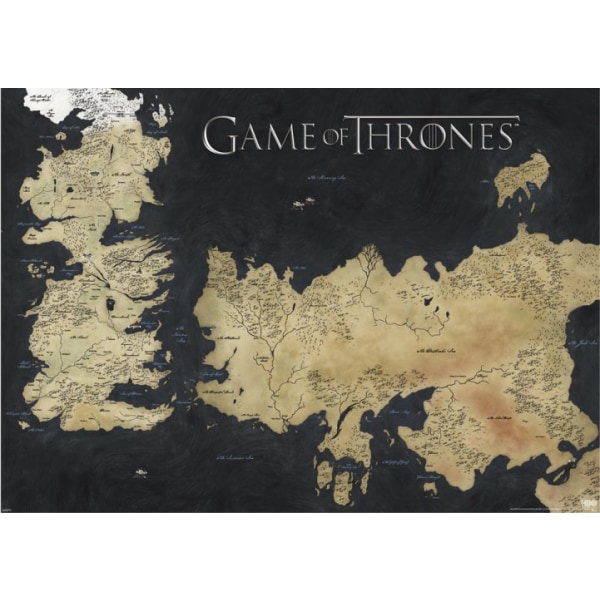 Game of thrones - Map of Westeros and Essos multifärg