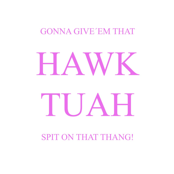 A3 Print - HAWK TUAH - SPIT ON THAT THANG - Rosa text multifärg
