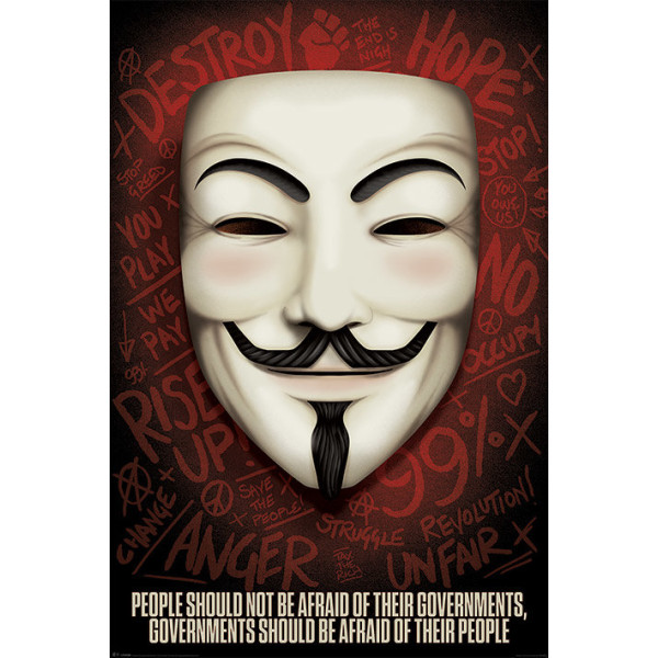 V for Vendetta - Governments should be afraid of their people multifärg