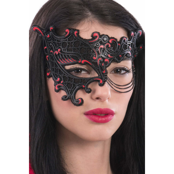 Ansiktsmask - Black/red chinless mask multifärg