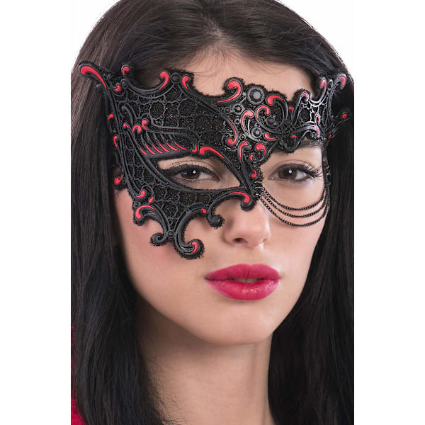 Ansiktsmask - Black/red chinless mask multifärg