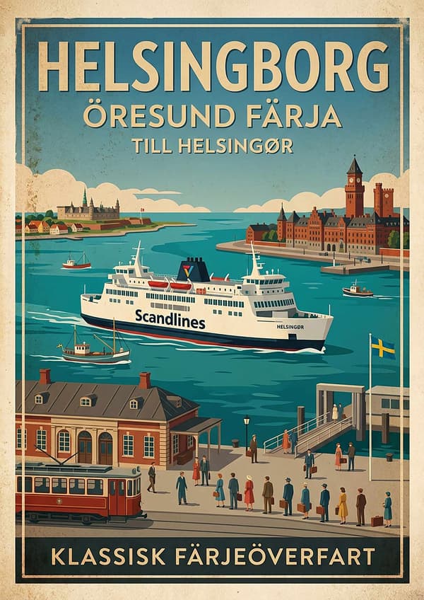A3 Print - Helsingborg – porten till Danmark multifärg