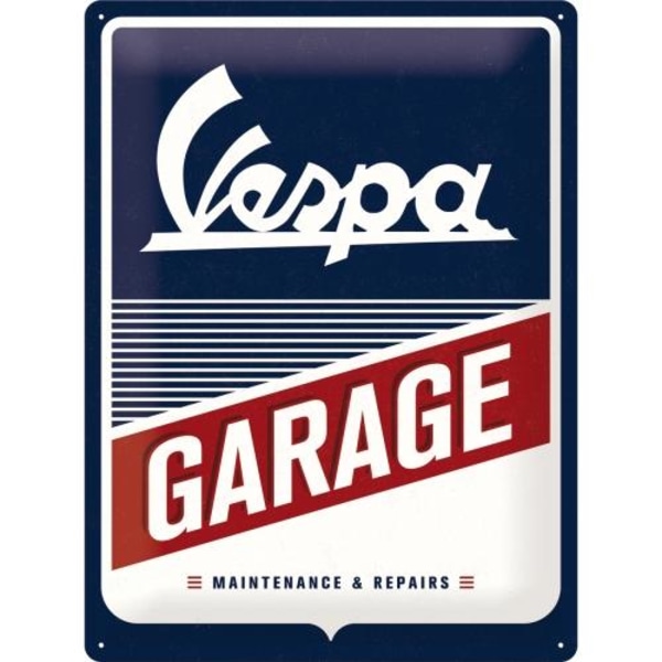 Metallskylt 30Ã—40 cm Vespa Garage multifärg