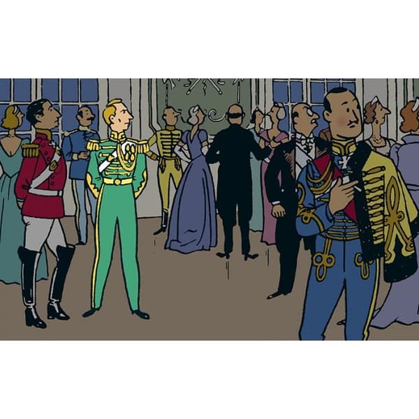 Tintin - Statyett - Hergé som officer multifärg