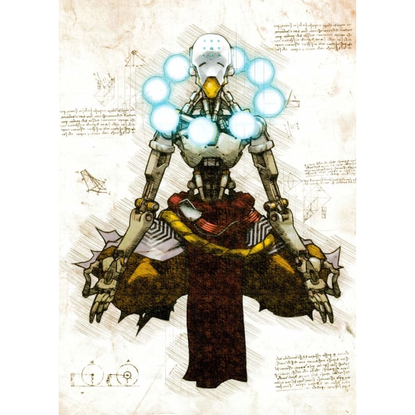 A3 Print - Overwatch artwork - Zenyatta Multicolor