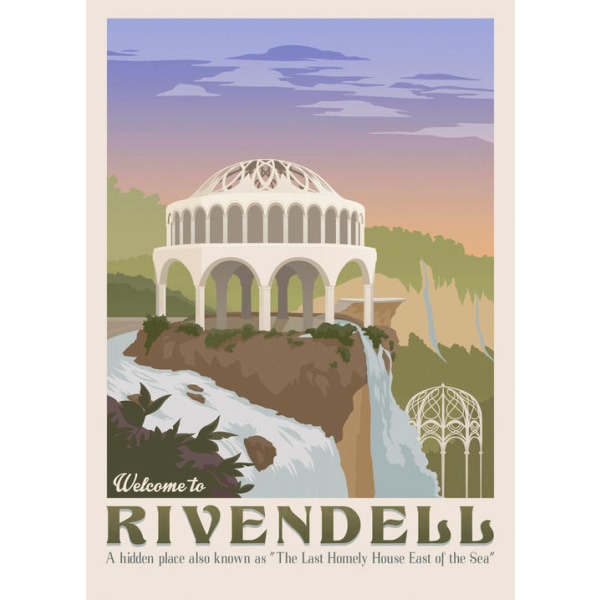 A3 Print - Ringenes Herre - Velkommen til Rivendell Multicolor