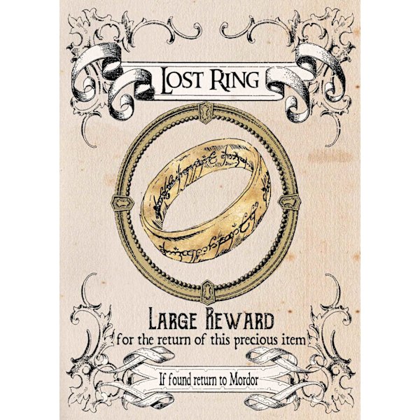 A3 Print - Lord of the rings - Lost ring Multicolor