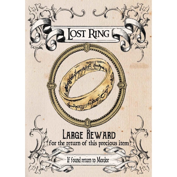 A3 Print - Lord of the rings - Lost ring multifärg