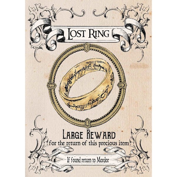 A3 Print - Lord of the rings - Lost ring multifärg