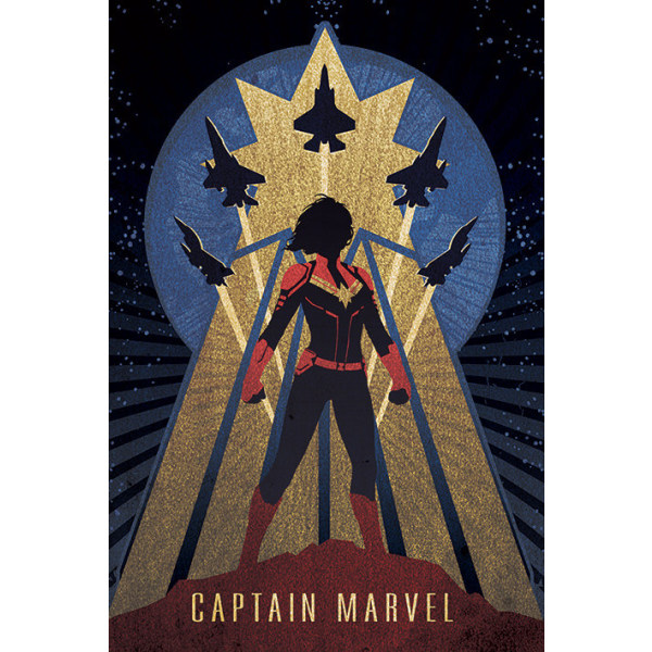 Captain Marvel - Art Deco Multicolor