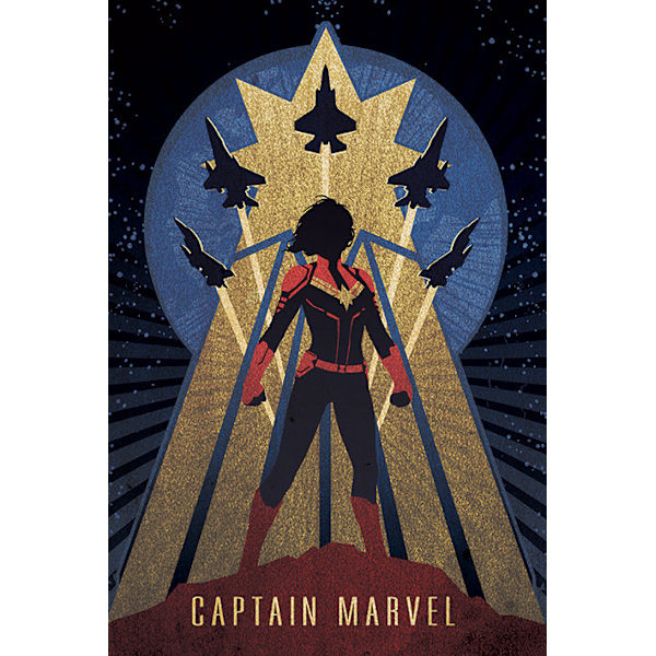 Captain Marvel - Art Deco multifärg