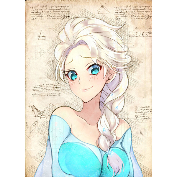 A3 Print - Disney - Frost Elsa 1 Multicolor