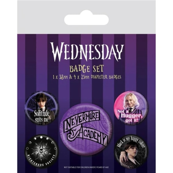 Badge Pack - Wednesday (Nevermore) multifärg