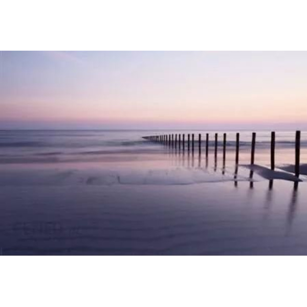 Beach breakwater - Strand i solnedgång multifärg