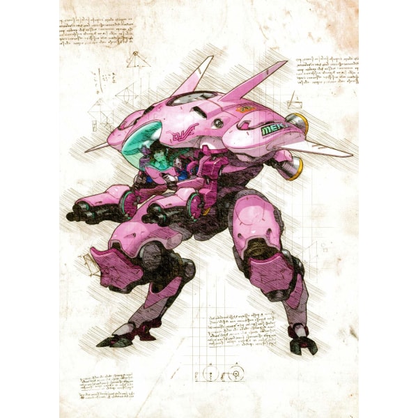 A3 Print - Overwatch artwork - D.Va Multicolor