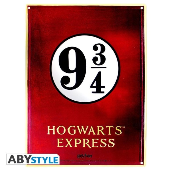 Metalskylt - Harry Potter - Plattform 9 3/4 multifärg