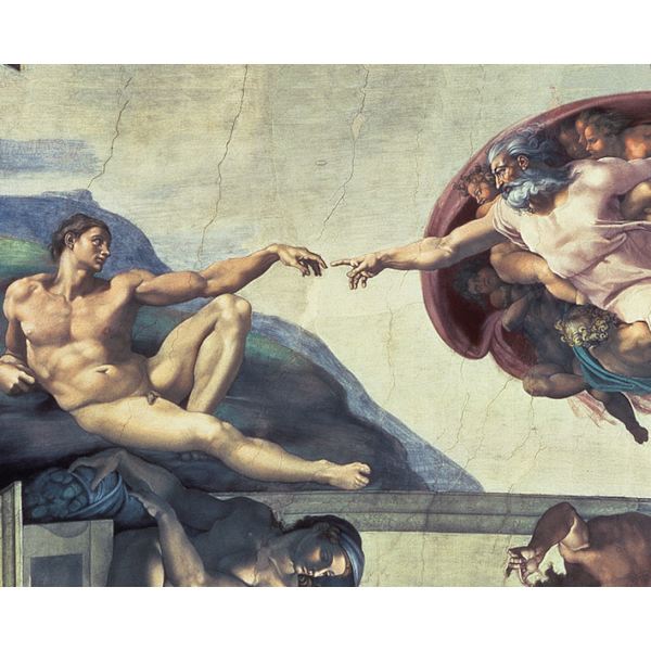 Michaelangelo- Creation of Adam multifärg