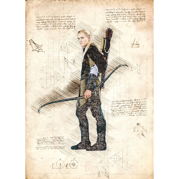 A3 Print - Lord of the rings - Legolas multifärg